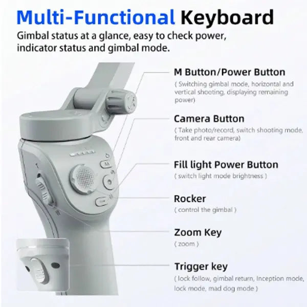TOKQI Handheld 3-Axis Gimbal Phone Holder M01
