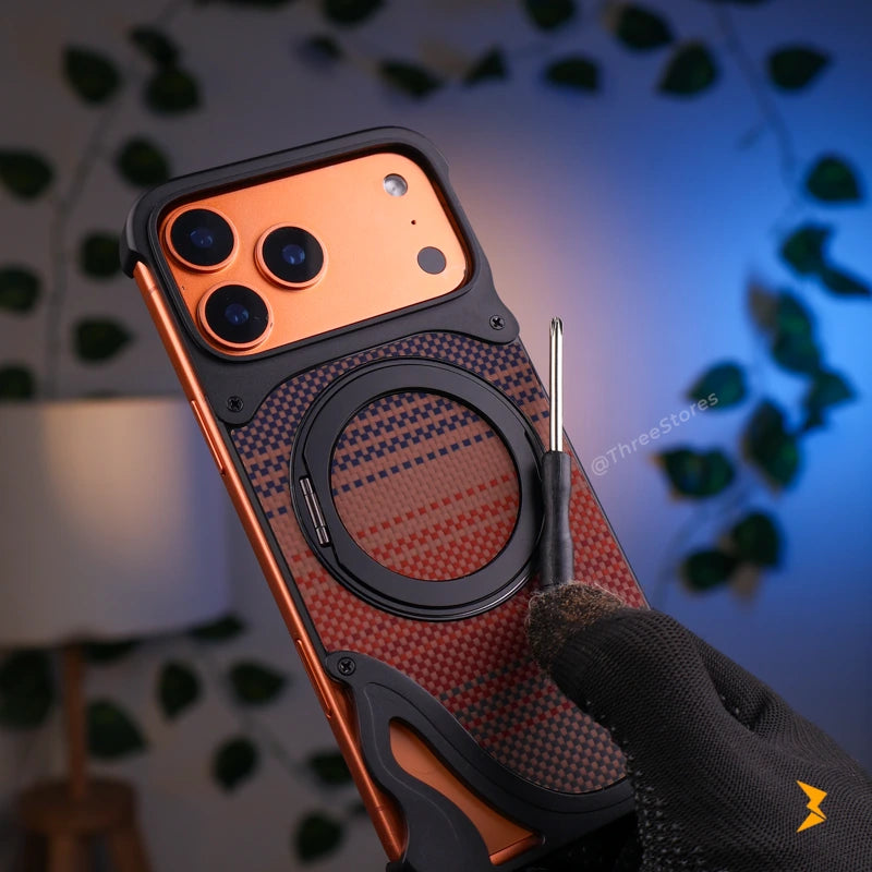 Waltex Carbon Stand Magsafe Case iPhone 17 Pro Max - Three