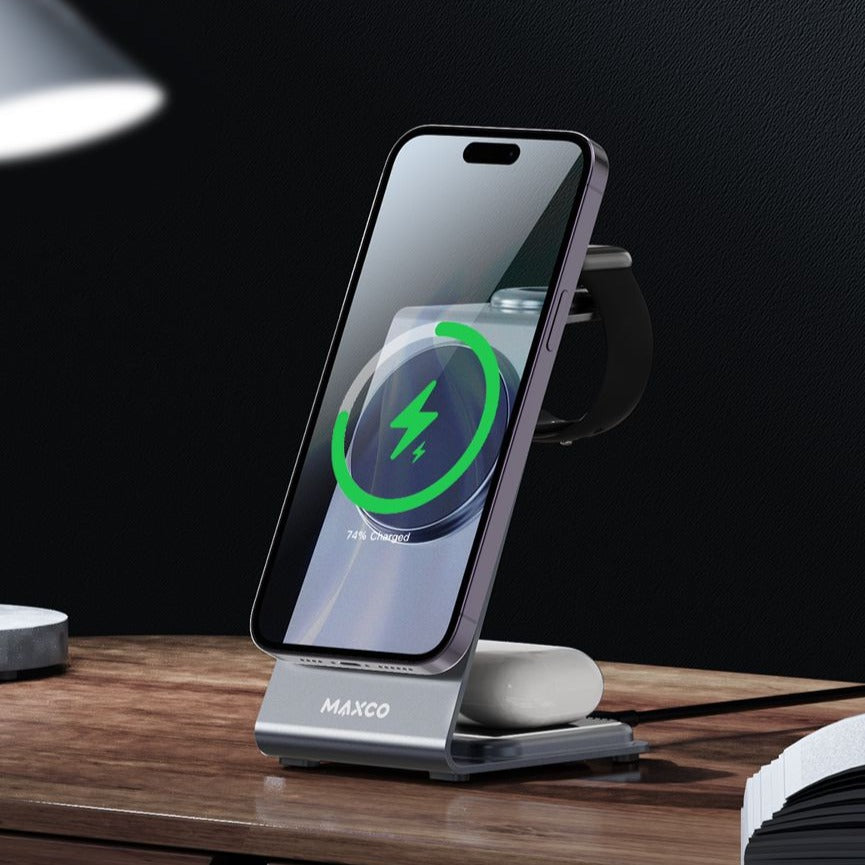 Maxco 3 in 1 Multi-Function Wireless Charger 15W MW05