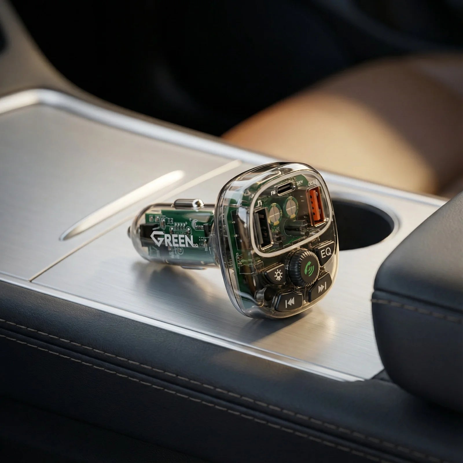 GREEN LED MP3 Car Charger 55W GE-Y085