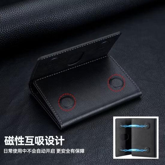 Triple Fold Leather MagSafe Wallet Card Holder - Three