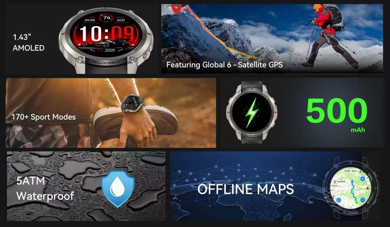 Rugged Smart Watch Fitness tracker GPS Watch  DM59