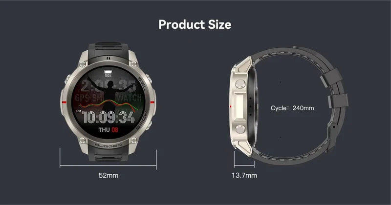 Rugged Smart Watch Fitness tracker GPS Watch  DM59