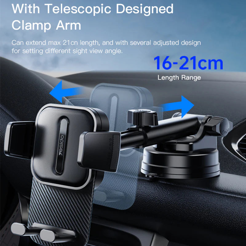 Yesido Suction Cup Telescopic Car Phone Holder C174