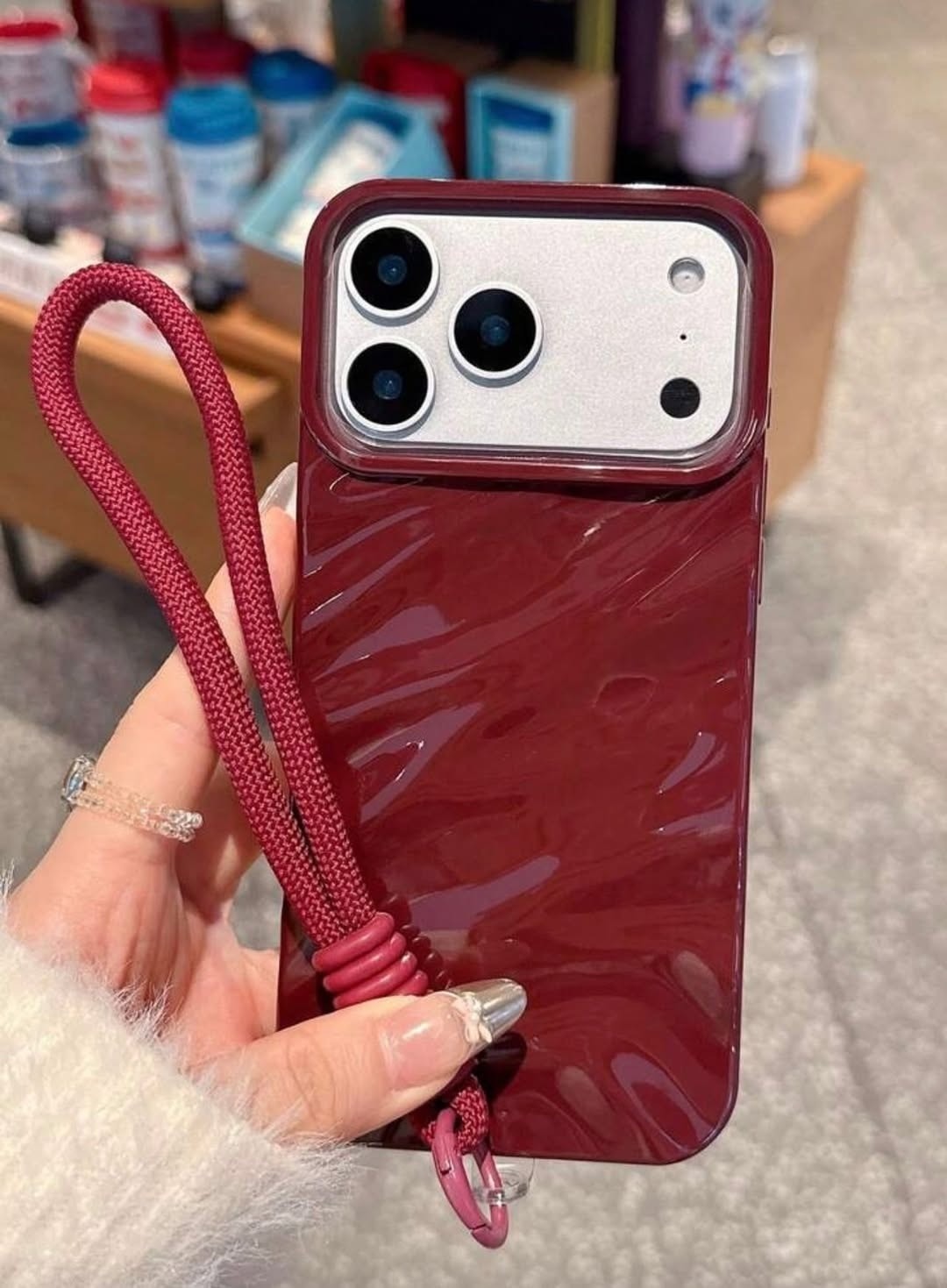 Cherry Burgundy Waves Case iPhone 17 Pro Max