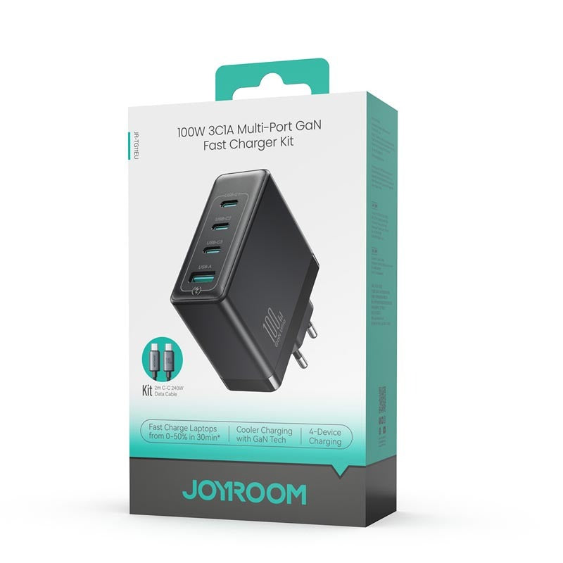 JOYROOM 100W GaN Charger Set with 2M Type-C To Type-C Date Cable JR-TG11EU