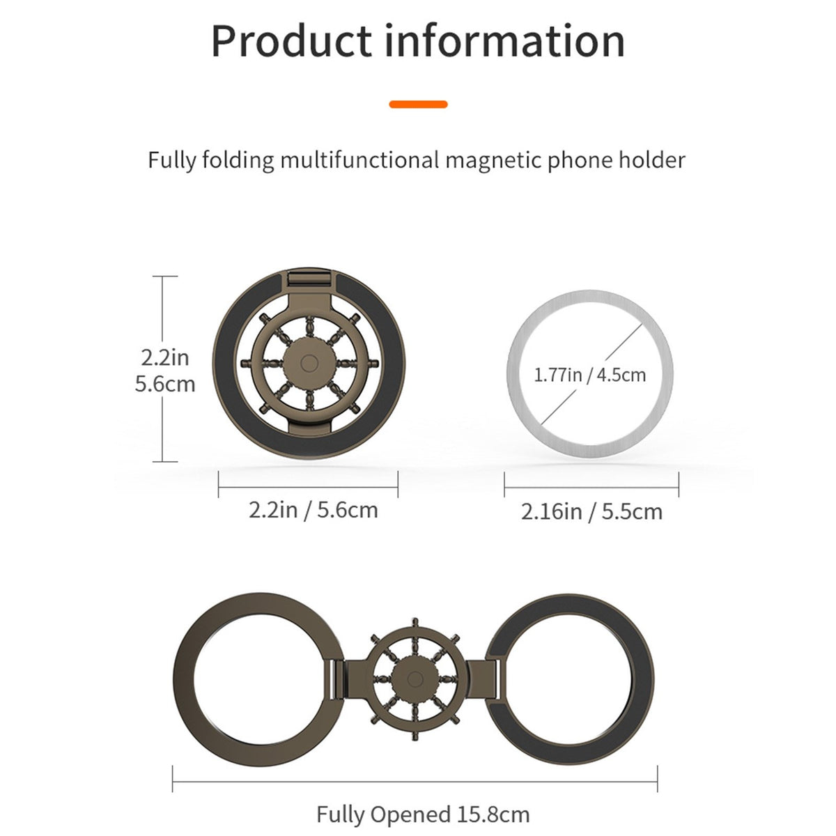 Spinner Helm Folding Magnetic Ring Stand