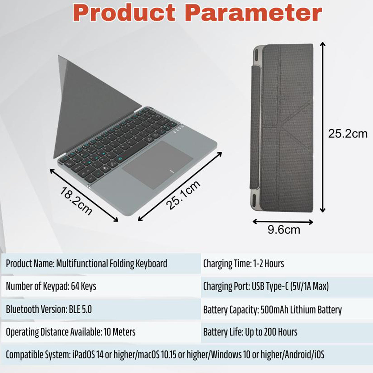 iBOX 11 folding keyboard with a Touchpad