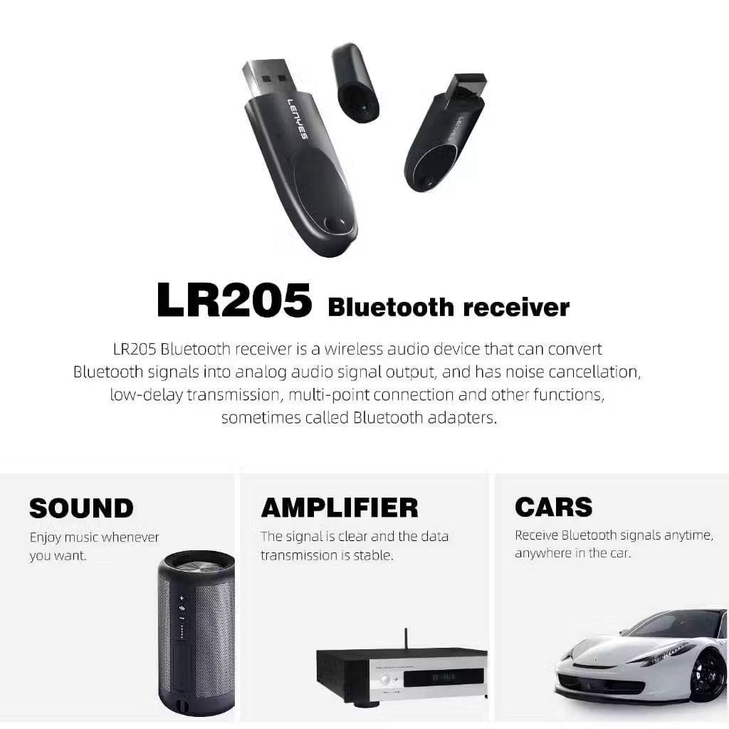 Lenyes Bluetooth 5.1 USB Multi-Device Audio Receiver LR205