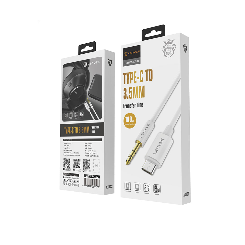 Lenyes Type-C to 3.5mm HiFi Stereo Audio Cable AX102