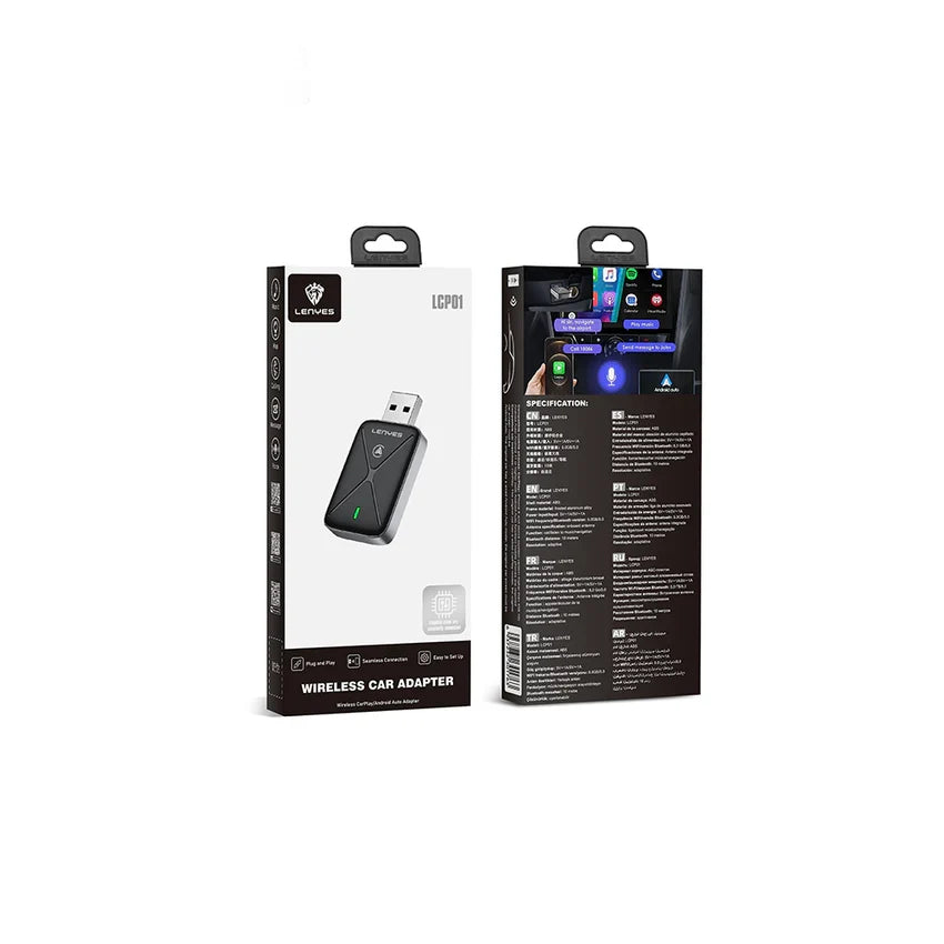 Lenyes Bluetooth 5.0 5GHz Wireless CarPlay Android Auto Adapter LCP01