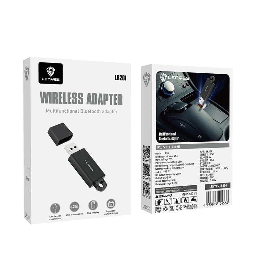 Lenyes Bluetooth 5.1 USB Multi-Device Audio Receiver LR201