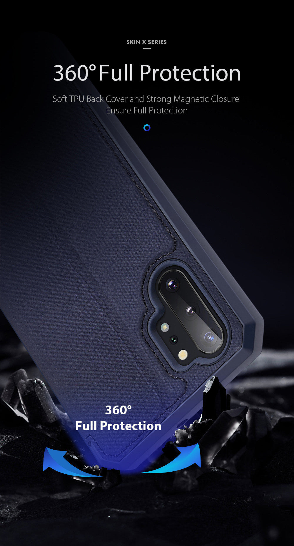 Dux Skin X Series Magnetic Flip Case Samsung Note 10 Plus