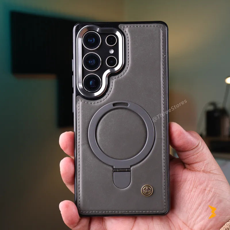 WeCan Stand Magsafe Leather Case Samsung S26 Ultra