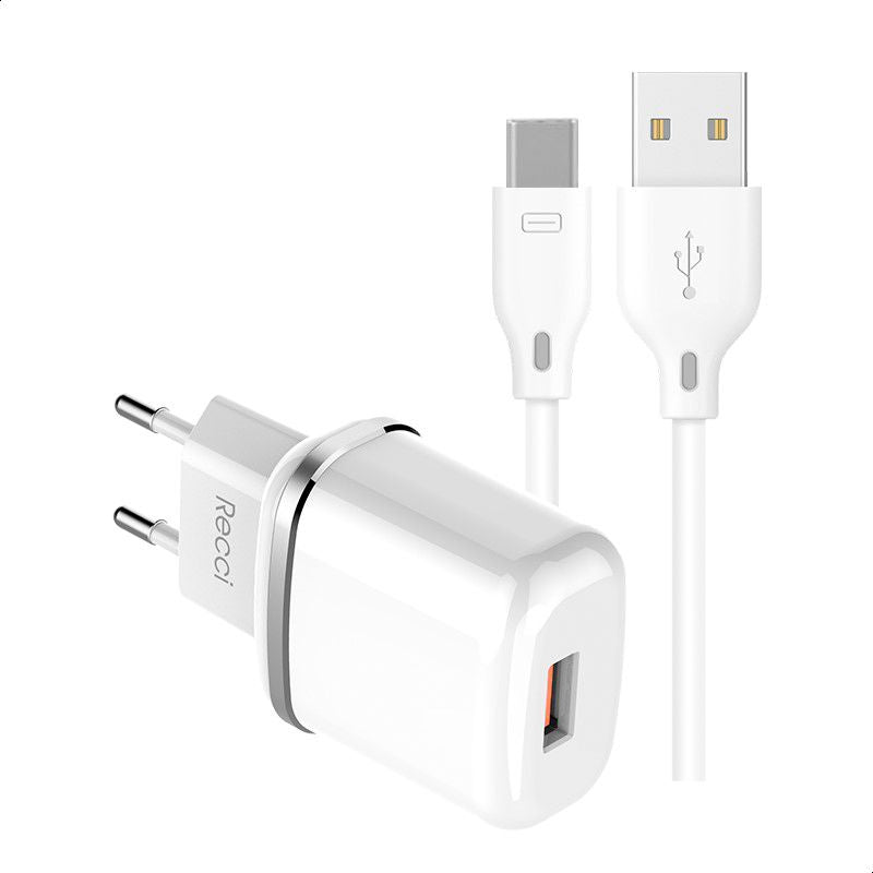 Recci Wall Charger Combo Cable Type-C