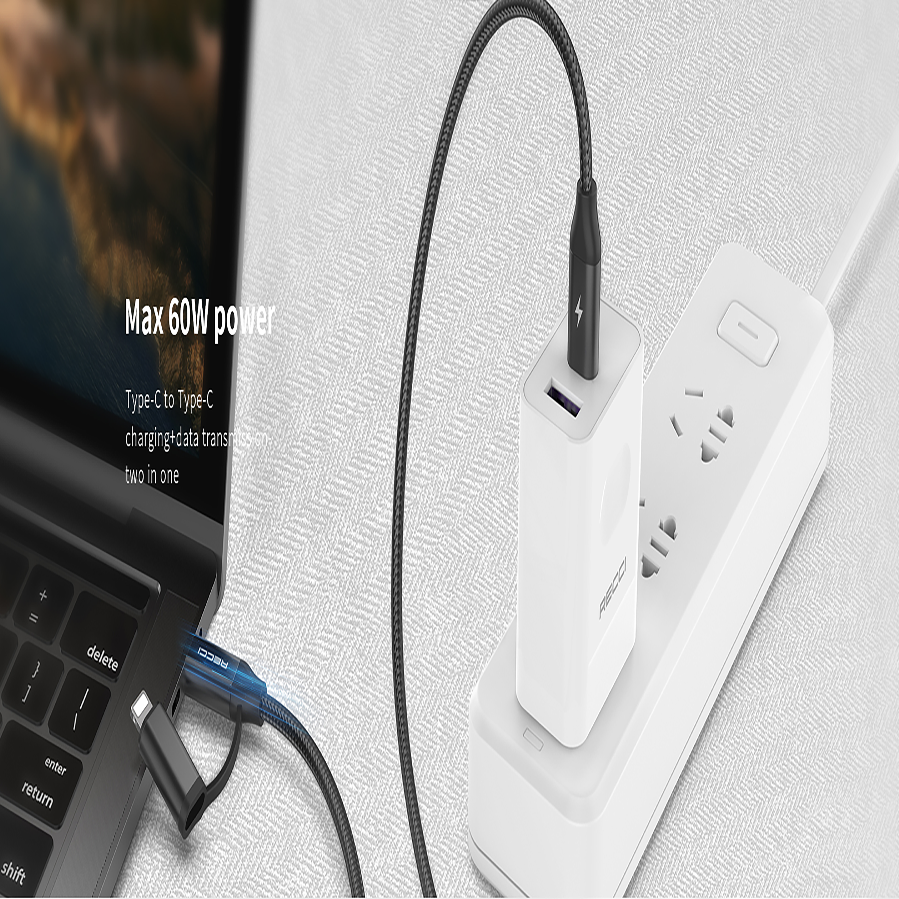 Recci Dual Port PD Data Cable