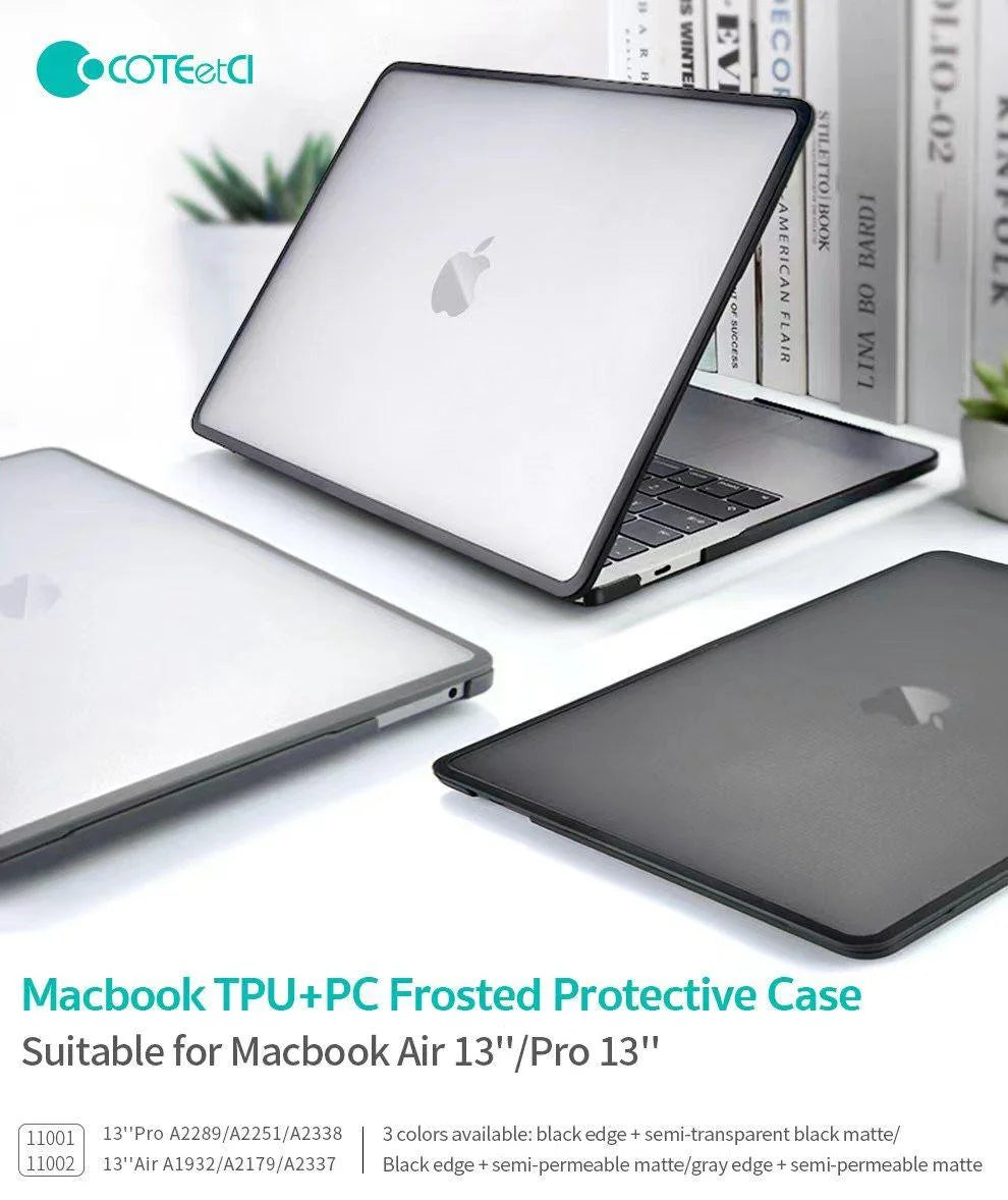 Coteetci PC Frosted Case TPU Frame Protection MacBook