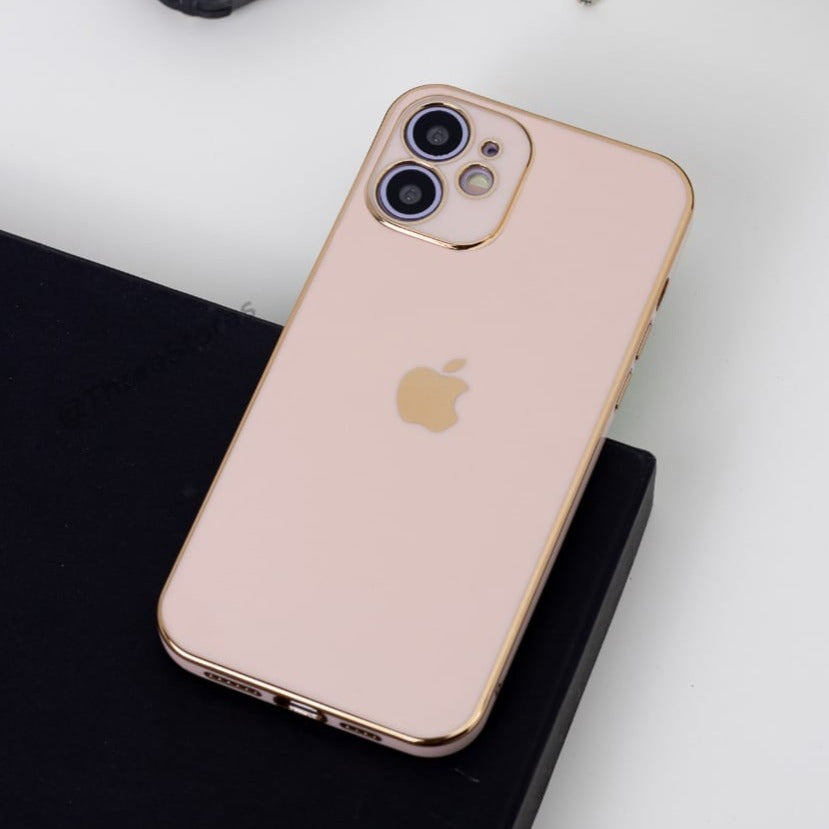 Plating Gold Lens Protection Case iPhone 12